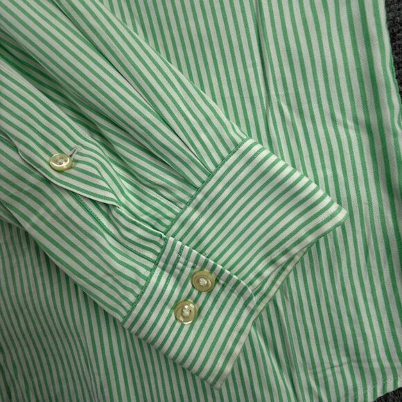 Ralph Lauren Men Button Up Shirt Long Sleeve Green Striped Classic 16.5 34/35 - Picture 12 of 16